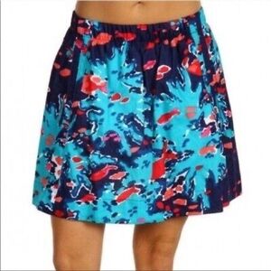 Lilly Pulitzer Cissy Coral Fish Pull-On Reef Me Up Mini Skirt in Blue & Red